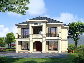 二层欧式小别墅设计方案，全套建筑设计图纸BJ277-简欧风格