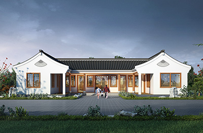 乡村古典一层别墅设计图BZ134-新古典风格