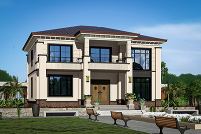 二层房屋欧式自建房设计图BZ2561-新中式风格