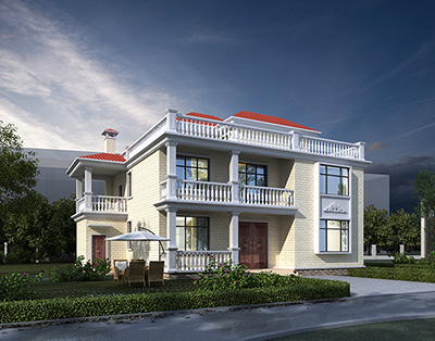 欧式二层房子设计图图纸 房屋设计图全套BZ2604-简欧风格