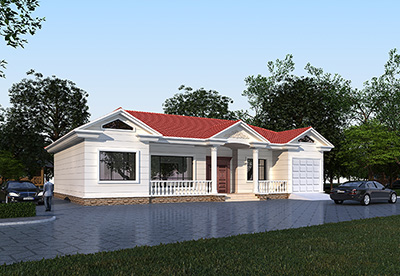 农村一层小别墅设计图 欧式别墅图纸BZ141-简欧风格