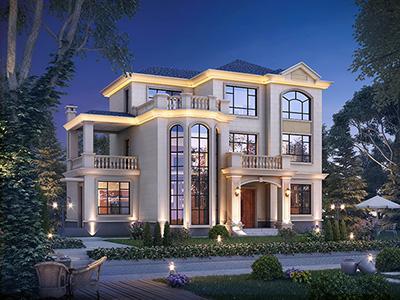 豪华三层别墅设计图纸 房屋造价40万BZ3565-简欧风格