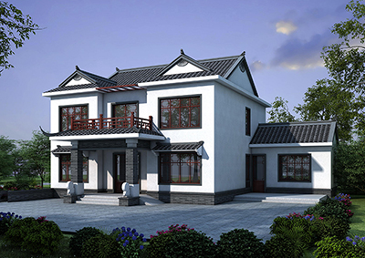 新中式二层别墅设计图纸  独栋小别墅BZ2596-新中式风格