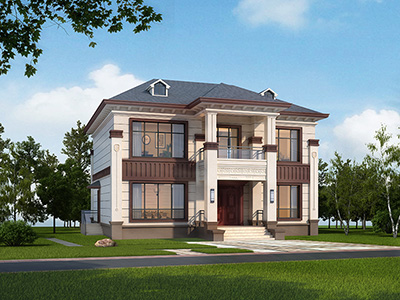二层别墅平面图设计图纸 造价40万BZ2643-新中式风格