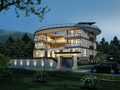 三层新中式农村自建别墅设计BZ3665-新中式风格